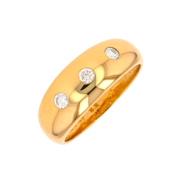 Bague diamants 0.18 carat or jaune 5.28g Comme neuf -  reconditionné disponible sur Gemme Les Bijoux